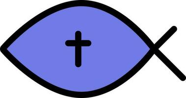 vetor ilustração do cristão peixe ou ichthys dentro azul cor.