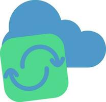 nuvem sincronizar ícone dentro azul e verde cor. vetor