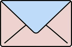 ilustração do envelope ícone dentro Rosa e azul cor. vetor