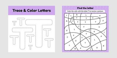 folha de livro de colorir para crianças planilha para jardim de infância pré-escolar e linha de rastreamento de idade escolar escrever e colorir vetor