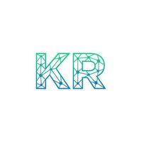 abstrato carta kr logotipo Projeto com linha ponto conexão para tecnologia e digital o negócio empresa. vetor