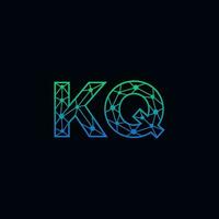 abstrato carta kq logotipo Projeto com linha ponto conexão para tecnologia e digital o negócio empresa. vetor