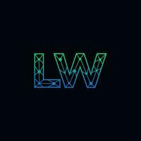 abstrato carta lw logotipo Projeto com linha ponto conexão para tecnologia e digital o negócio empresa. vetor