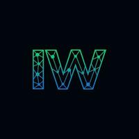 abstrato carta iw logotipo Projeto com linha ponto conexão para tecnologia e digital o negócio empresa. vetor