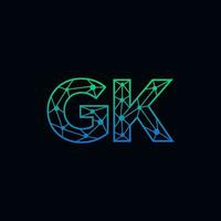abstrato carta gk logotipo Projeto com linha ponto conexão para tecnologia e digital o negócio empresa. vetor