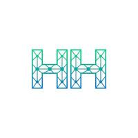abstrato carta hh logotipo Projeto com linha ponto conexão para tecnologia e digital o negócio empresa. vetor