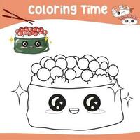 coloração Comida planilha página. educacional imprimível coloração planilha. coloração atividade para crianças. vetor arquivo.