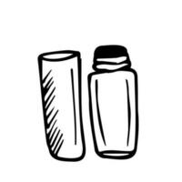 vetor ilustração do mão desenhado garrafas para cosméticos. eps