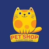 logotipo do mascote do pet shop em estilo design plano vetor