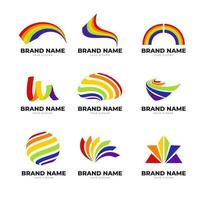 coleção de logotipo do arco-íris vetor