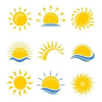 conjunto de logotipo do sol vetor