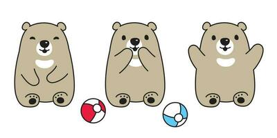 Urso vetor polar Urso bola sentado desenho animado personagem ilustração