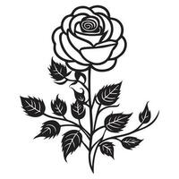 uma rosa vetor clipart linha arte, uma linha arte vetor silhueta.