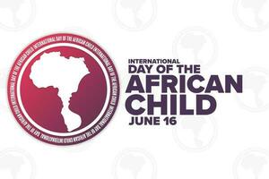 internacional dia do a africano criança. Junho 16. feriado conceito. modelo para fundo, bandeira, cartão, poster com texto inscrição. vetor eps10 ilustração.