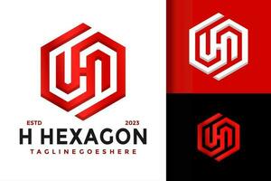 carta h hexágono logotipo vetor ícone ilustração