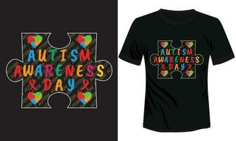 autismo camiseta Projeto vetor ilustração tipografia