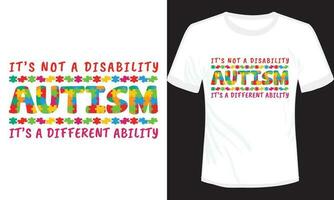 autismo camiseta Projeto vetor ilustração tipografia