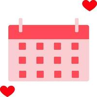 cópia de espaço calendário com corações Rosa e vermelho ícone. vetor