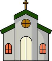 isolado Igreja ícone dentro plano estilo. vetor