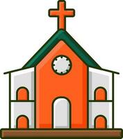 plano estilo Igreja laranja e branco ícone. vetor