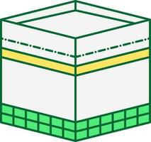 verde e amarelo ilustração do kaaba ícone. vetor