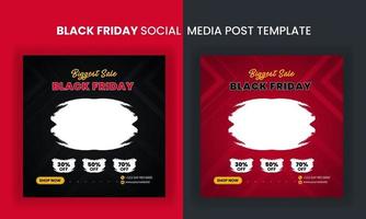 design de modelo de postagem de mídia social preta colorida para venda na sexta-feira vetor