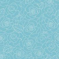 Padrão sem emenda de jardim de rosas de verão pastel em fundo azul suave para moda, tecido, têxtil, impressão ou papel de parede vetor