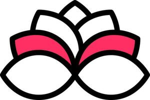 plano estilo do flor ícone ou símbolo dentro Rosa e branco cor. vetor