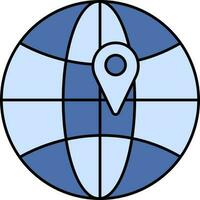 ilustração do mundo localização ícone dentro azul cor. vetor