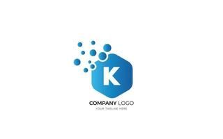 pontos carta k logotipo. k carta Projeto vetor modelo.