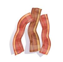 bacon frito isolado vetor ilustração