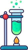 vidro químico teste tubo prateleira sobre álcool queimador vetor