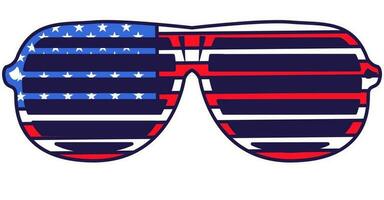 americano bandeira festivo óculos listrado vetor