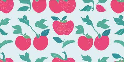ilustrando natureza, maçã padrões com floral ilustrações vetor