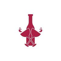 ícone de vinho e modelo de vetor de símbolo