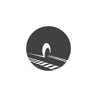 ferroviário com modelo de design de vetor de ícone de logotipo de túnel