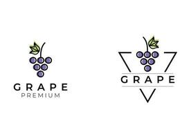 modelo de design de logotipo de uva vetor
