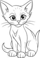 fofa desenho animado gato vetor ilustração, gato coloração página para crianças e adultos. gato vetor logotipo, camiseta projeto, tatuagem projeto, mural arte, gato mascote