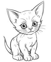 fofa desenho animado gato vetor ilustração, gato coloração página para crianças e adultos. impressão projeto, camiseta projeto, tatuagem projeto, mural arte, gato mascote