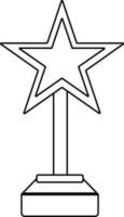 Preto linha arte ilustração do uma Estrela troféu copo. vetor
