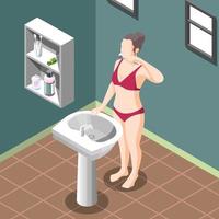 ilustração em vetor cartaz isométrico de higiene pessoal