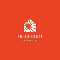 solar casa logotipo Projeto moderno conceito vetor