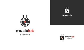 música laboratório logotipo Projeto moderno conceito vetor