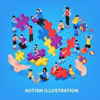 ilustração em vetor autismo isométrica