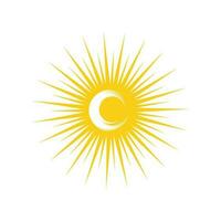 modelo de ícone de vetor de logotipo de ilustração de sol