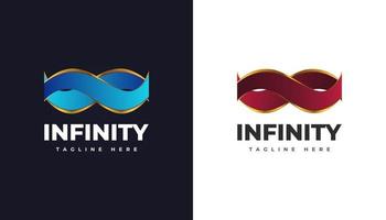 logotipo infinito de luxo com conceito de fita utilizável para logotipo comercial e de tecnologia vetor