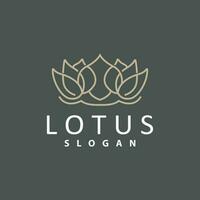 lótus logotipo, flor plantar vetor, minimalista simples linha projeto, símbolo ícone modelo vetor