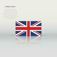 Unidos reino bandeira ícone dentro plano estilo. ótimo Grã-Bretanha placa vetor ilustração. político o negócio conceito.