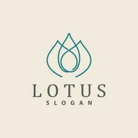 lótus logotipo, flor plantar vetor, minimalista simples linha projeto, símbolo ícone modelo vetor