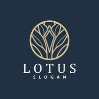 lótus logotipo, flor plantar vetor, minimalista simples linha projeto, símbolo ícone modelo vetor